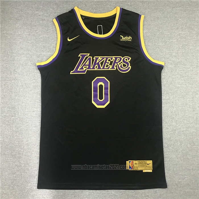 Camiseta Los Angeles Lakers Russell Westbrook #0 Statement 2021-22 Negro